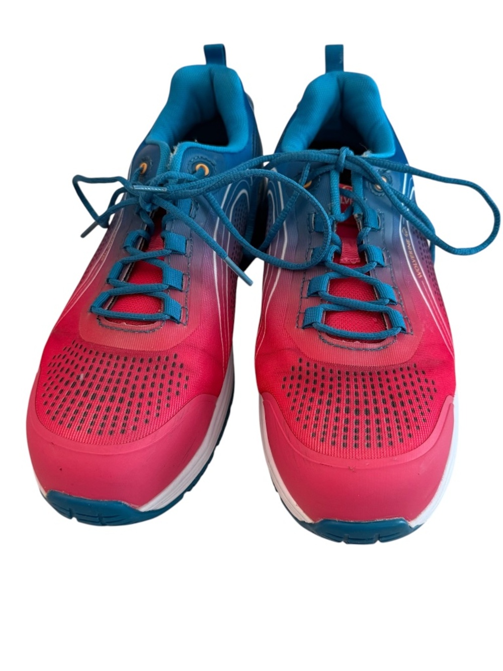 Wolverines Women’s Dash Composite Toe Watermelon/Blue Mesh Sneakers Sz 10 GUC